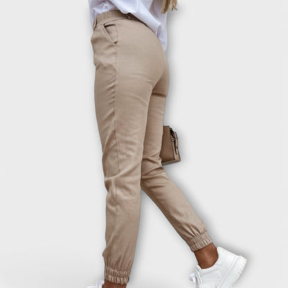 Melania - Stretchy Fabric Pants for Everyday Wear