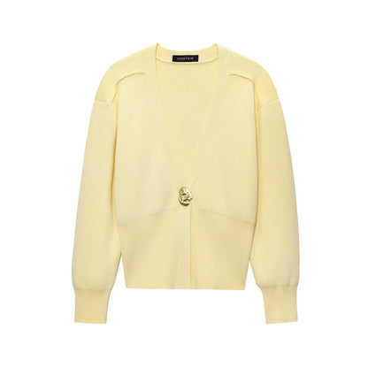 Women's Cropped Cardigan | Structured Shoulder Design 7