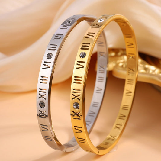 Roman Numeral Titanium Bracelet