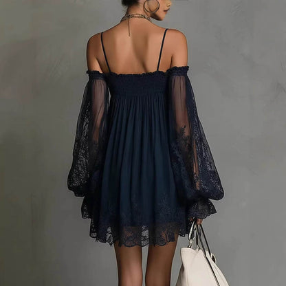 OFF-SHOULDER LACE MINI DRESS 1