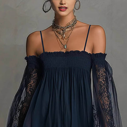 OFF-SHOULDER LACE MINI DRESS 3