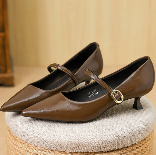 Olivia – Square Tip High Heeled Mary Jane Shoes 0