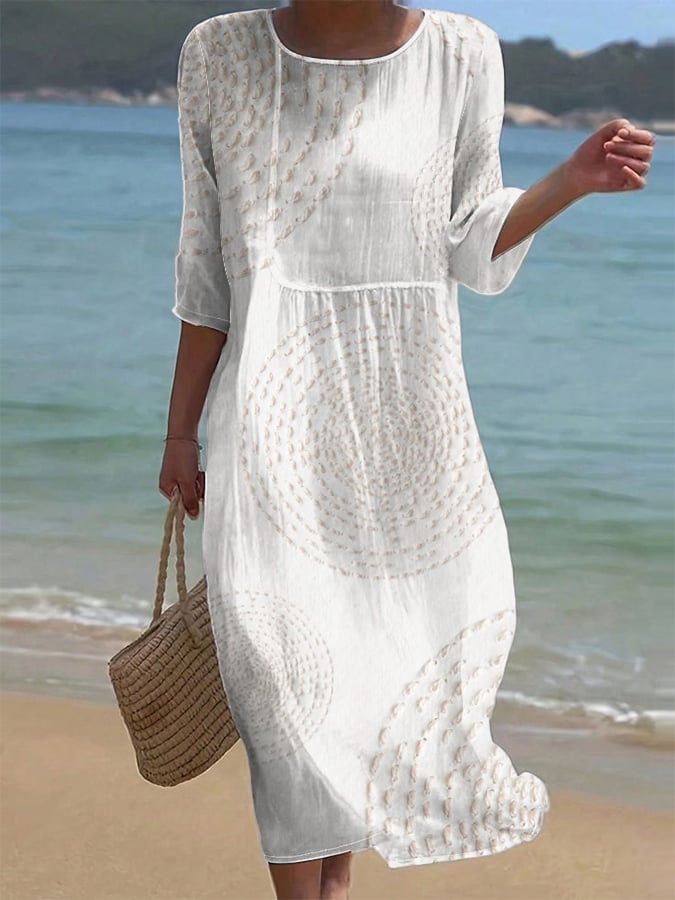 Pavellea - Midi Dress Cotton Linen Texture 0