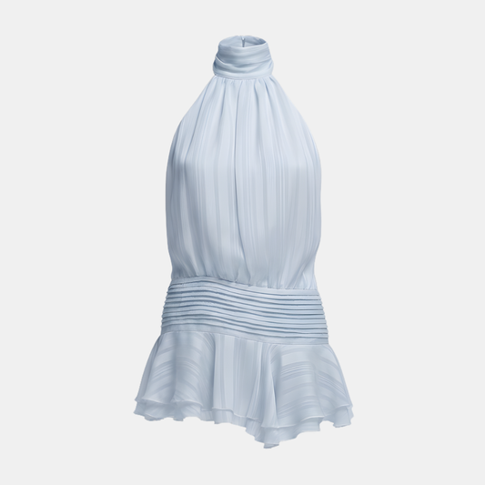 Pleated Mini Dress Women's | Halter Neck & Elegant Design