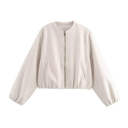 Women's Bomber Jacket | Cropped Fit & Elasticated Hem 3