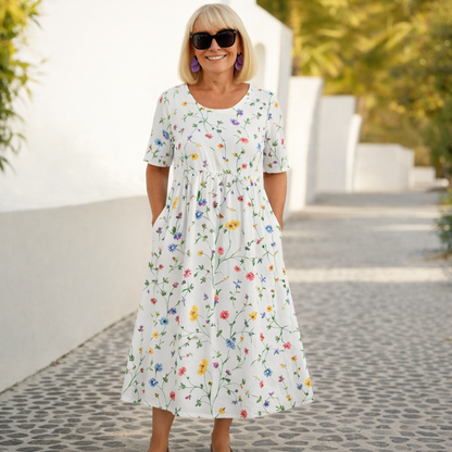 Robin | Floral Midi Dress 0