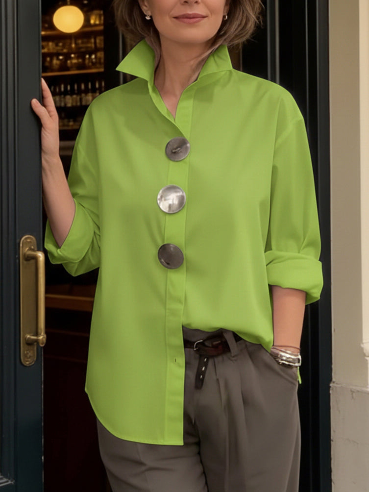 Rosaline | Statement Button Stand Collar Blouse 0