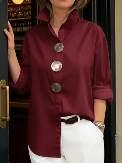 Rosaline | Statement Button Stand Collar Blouse 5