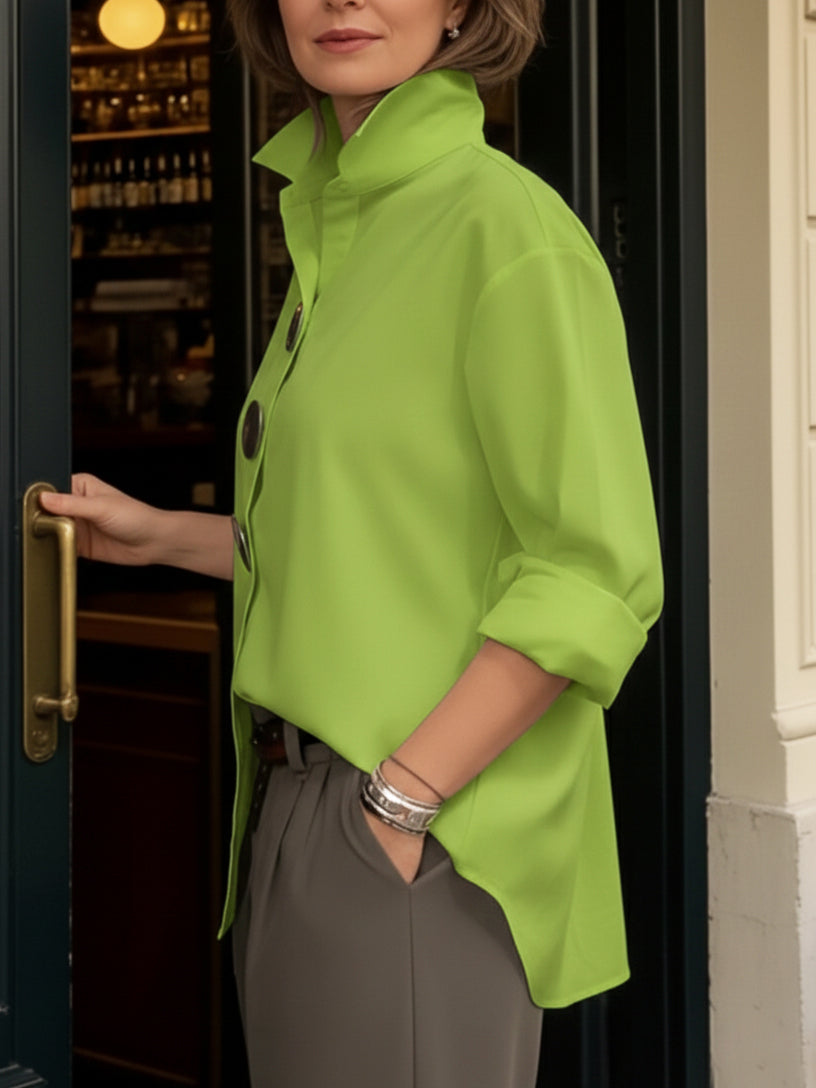 Rosaline | Statement Button Stand Collar Blouse 8