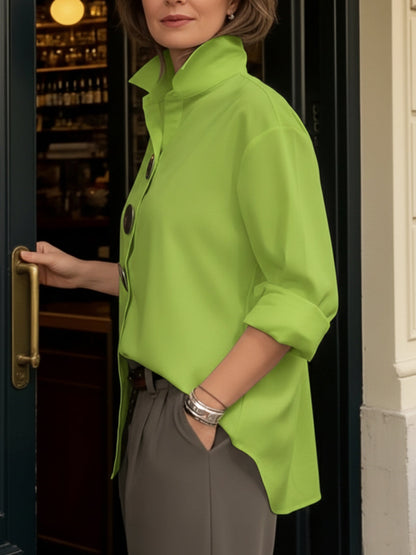 Rosaline | Statement Button Stand Collar Blouse 8