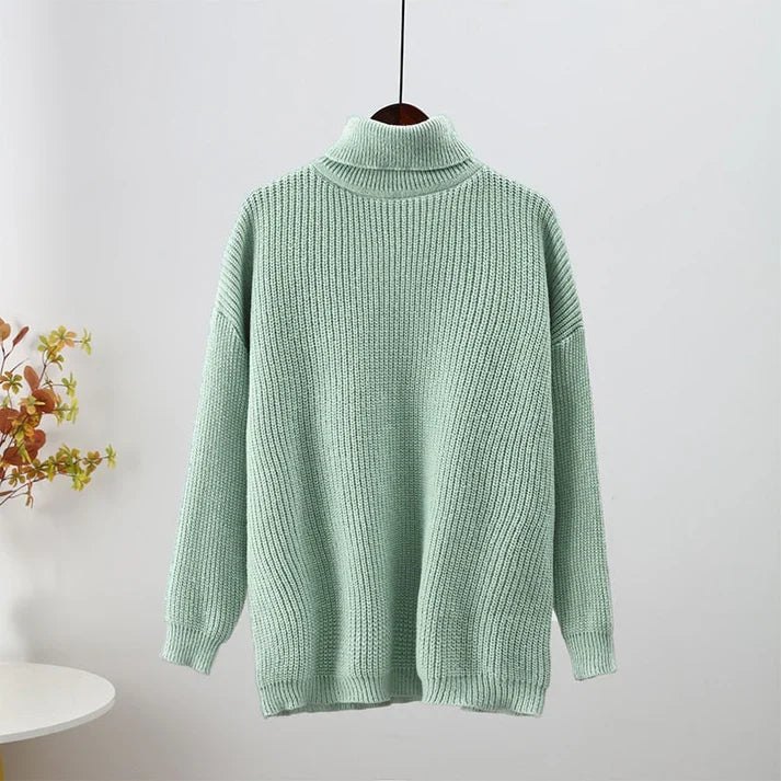 Women's Roll Neck Jumper | Ribbed Knit & Relaxed Fit 4
