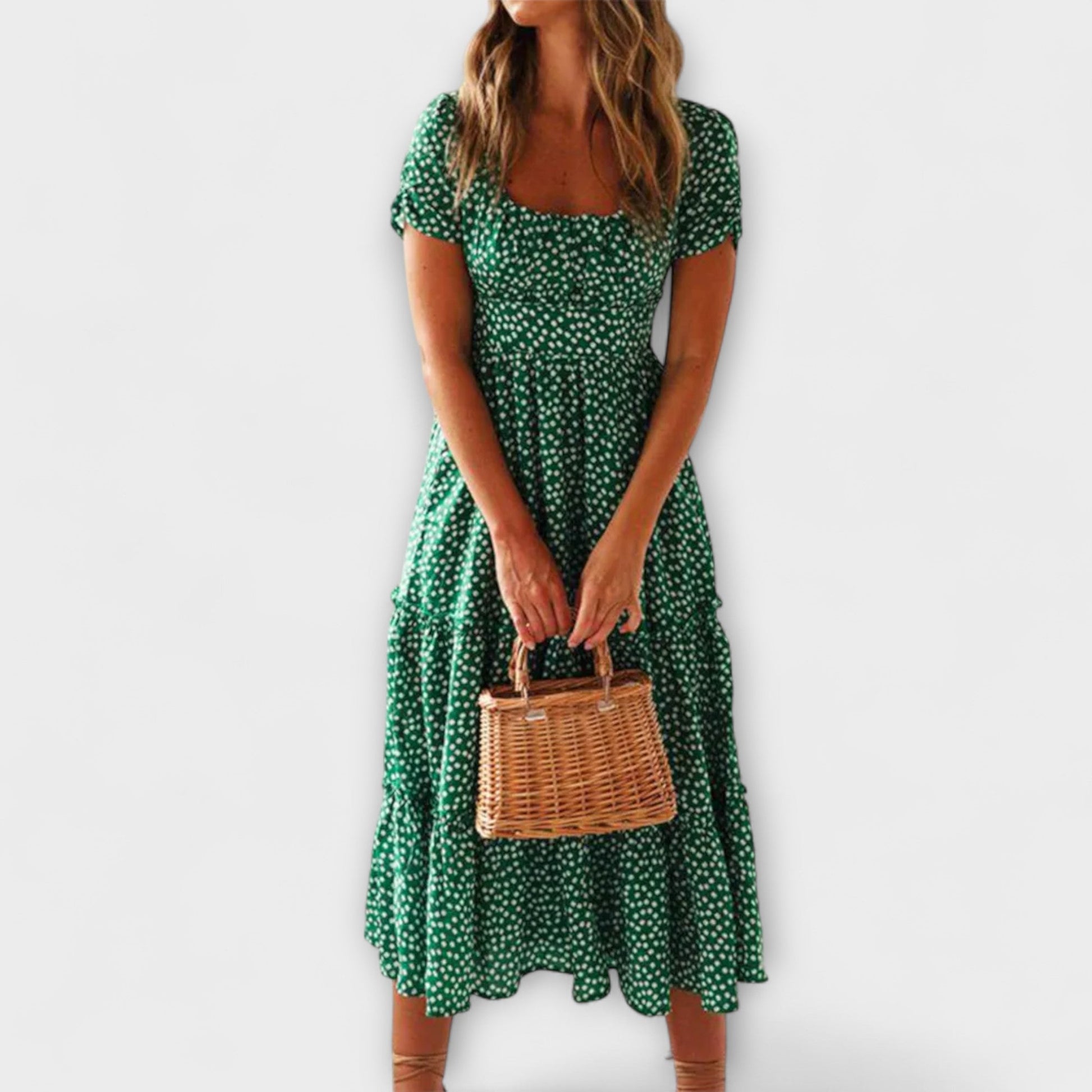 Chic Floral Puff Sleeve Maxi Dress for Events