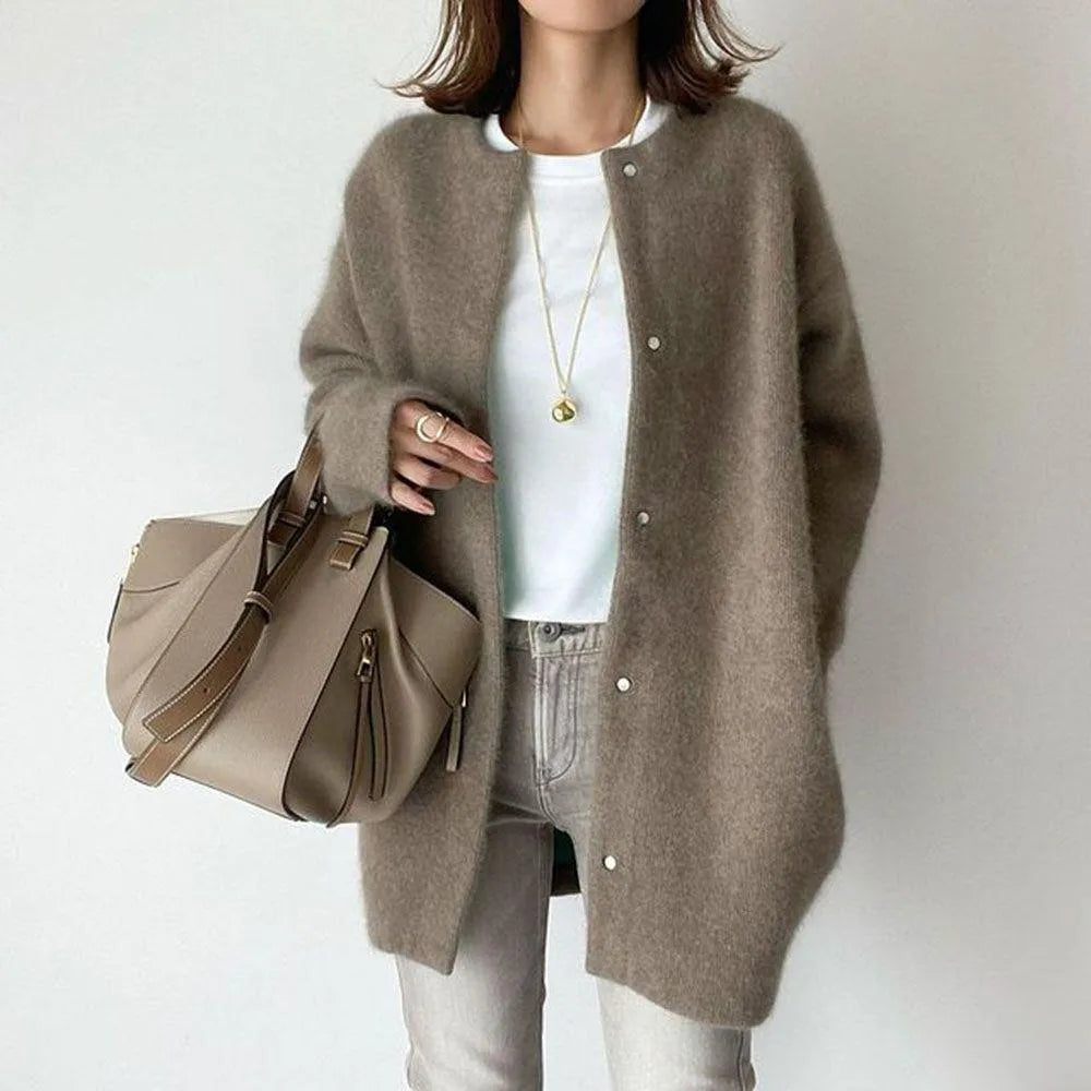 Women's Long Cardigan | Button-Up & Relaxed Fit