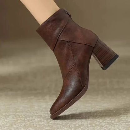 Women's Block Heel Ankle Boots | Side Zip Comfort 1