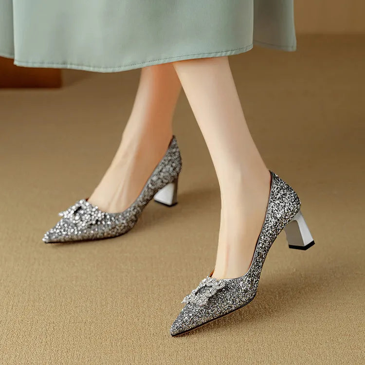 Gloria Glitter Heels for Evening Glam