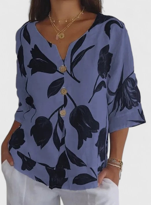 Isabel | Chic Floral Pattern Blouse for Special Occasions