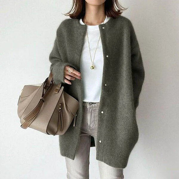 Women's Long Cardigan | Button-Up & Relaxed Fit