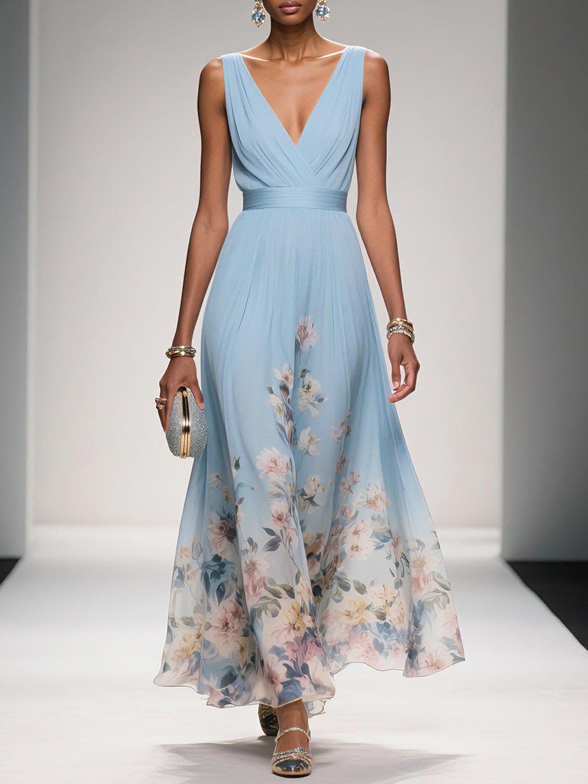 SLEEVELESS V-NECK MAXI DRESS 0