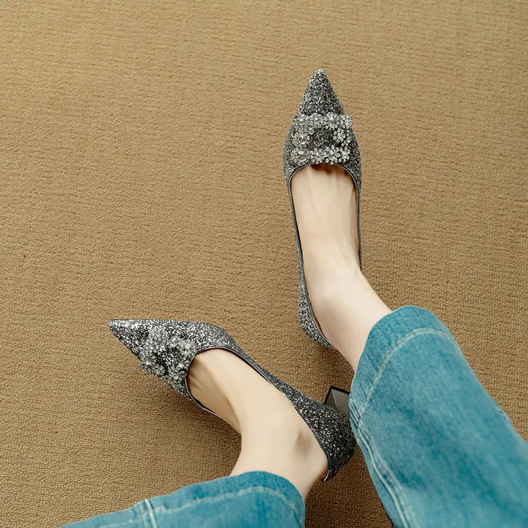 Gloria Glitter Heels for Evening Glam