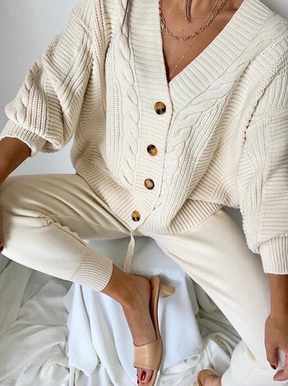 Women's Lounge Set | Button-Up Cardigan & Jogger Set