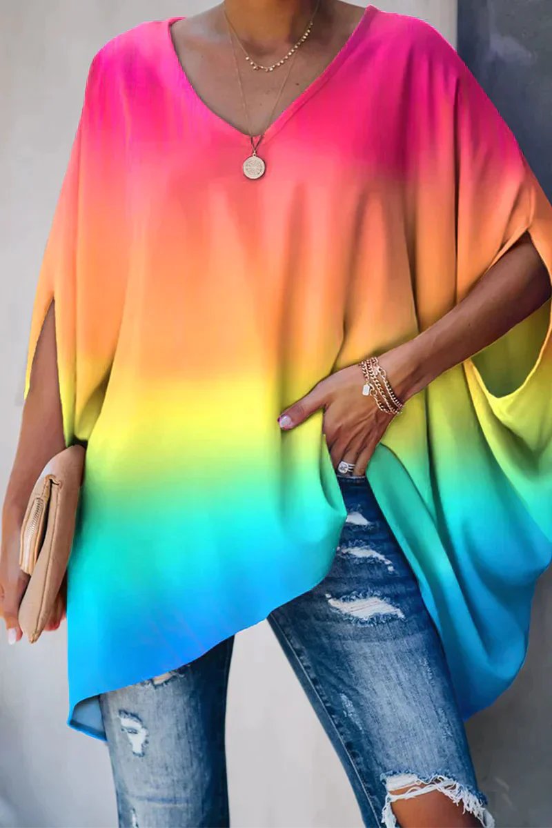 Scarlett | Women's Oversized Batwing-Sleeve V-Neck Tunic Top 1