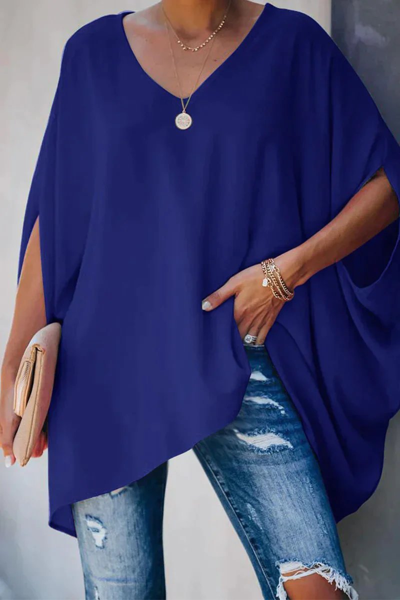 Scarlett | Women's Oversized Batwing-Sleeve V-Neck Tunic Top 3