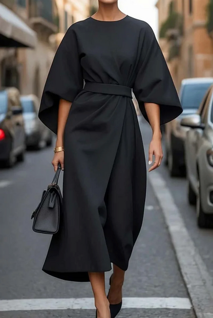 Chic Lantern Sleeve Dress with Belt for Any Occasion