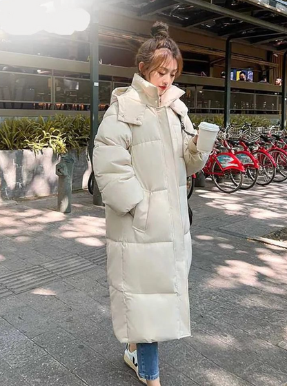 Women's Long Puffer Jacket | Hooded & Quilted Design 2