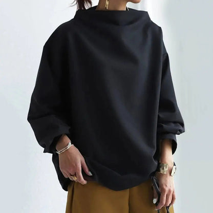 Oversized Roll Neck Knit Top for Women