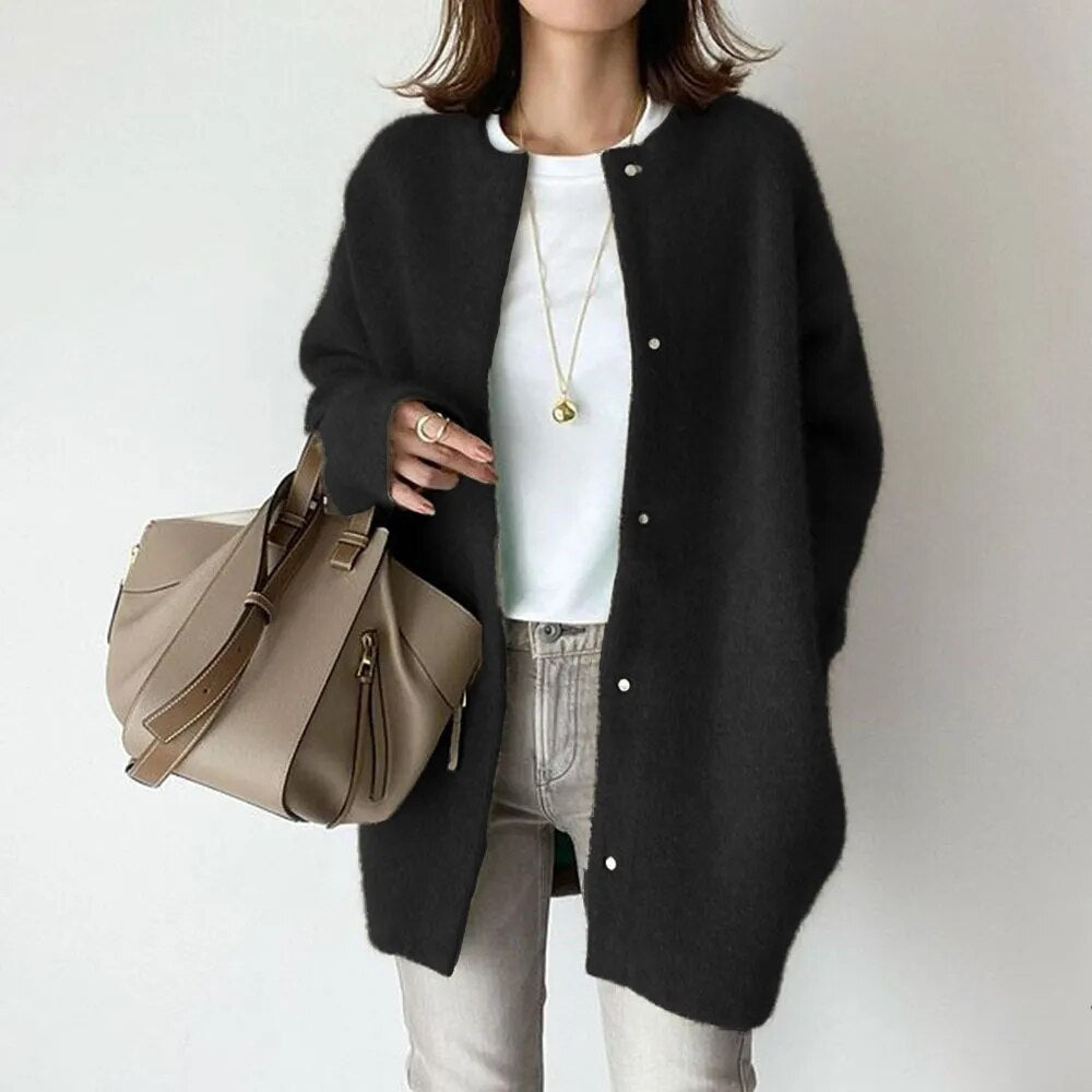 Women's Long Cardigan | Button-Up & Relaxed Fit