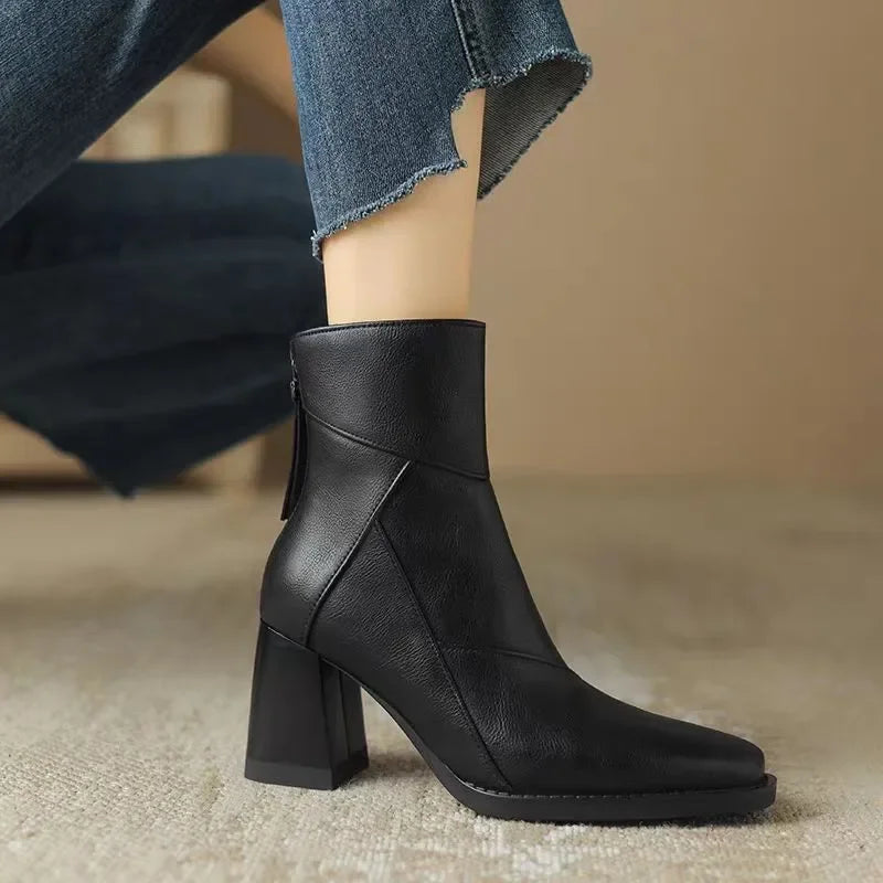 Women's Block Heel Ankle Boots | Side Zip Comfort 2