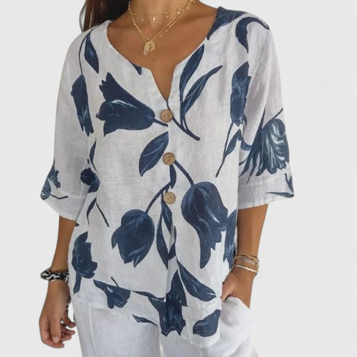 Isabel | Chic Floral Pattern Blouse for Special Occasions