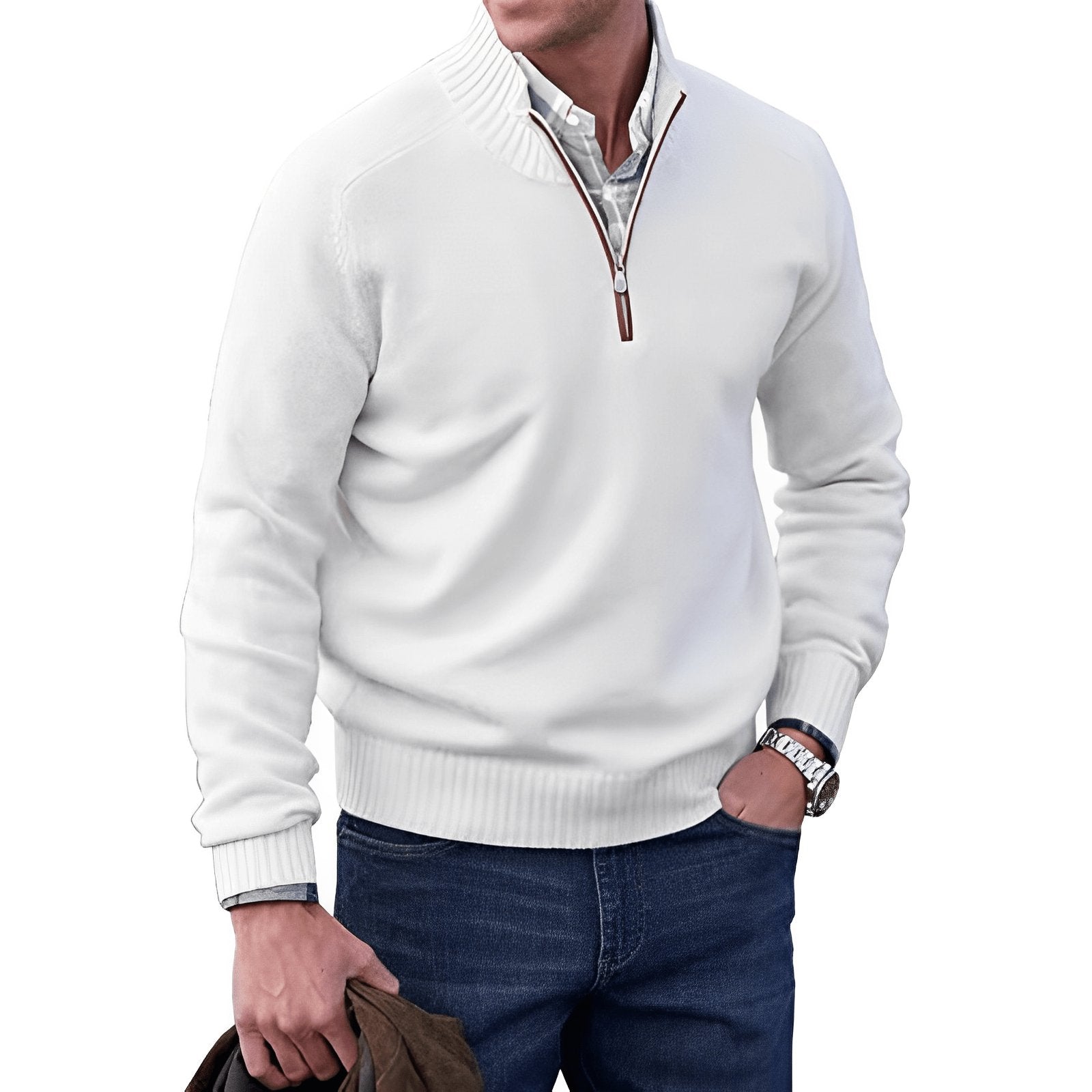 Sebastian | Refined And Versatile Quarter-Zip Knit Sweater 0