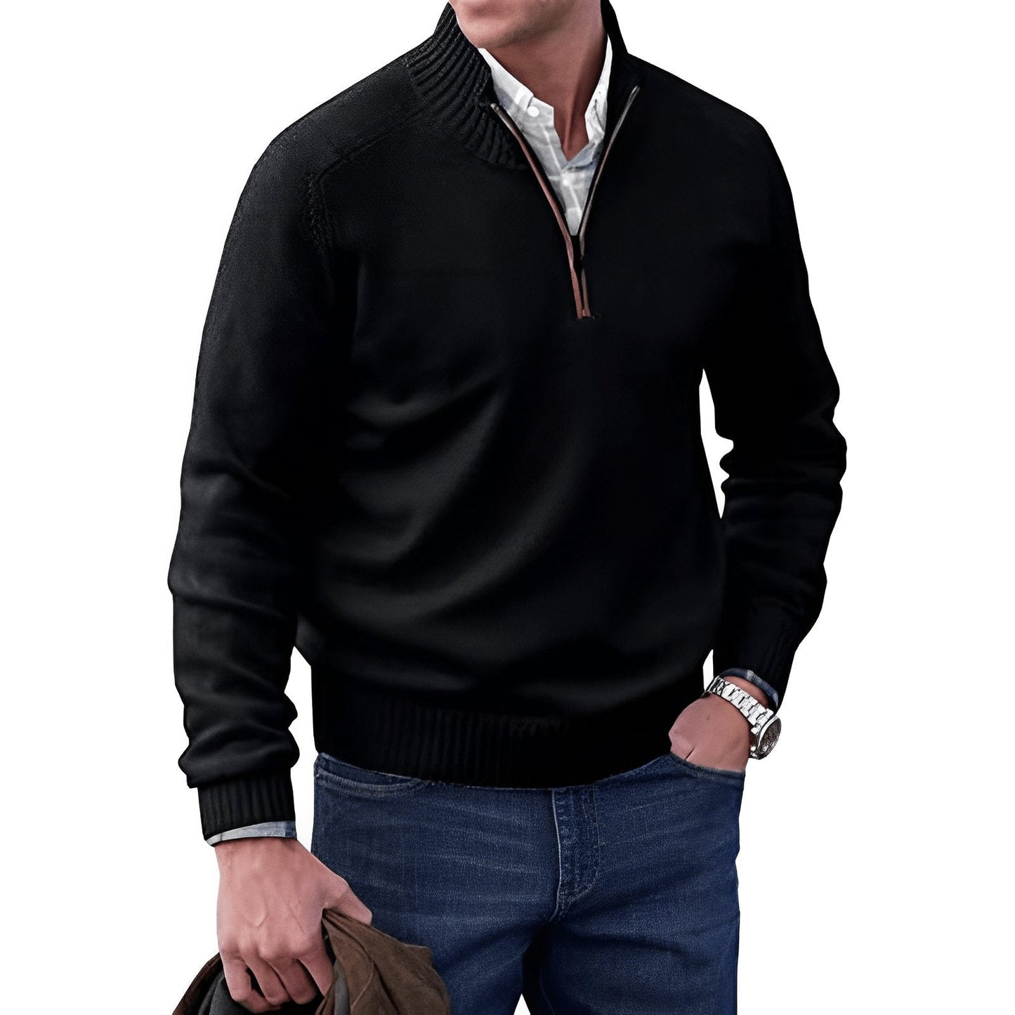 Sebastian | Refined And Versatile Quarter-Zip Knit Sweater 2