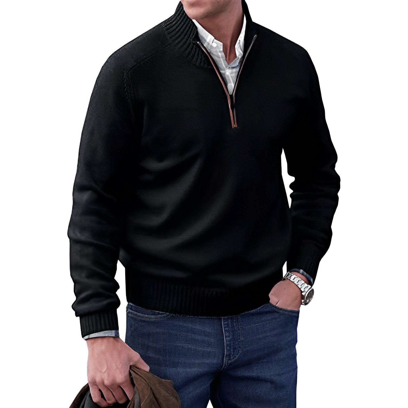 Sebastian | Refined And Versatile Quarter-Zip Knit Sweater 2