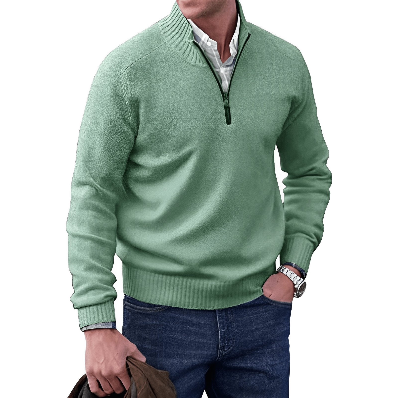 Sebastian | Refined And Versatile Quarter-Zip Knit Sweater 3