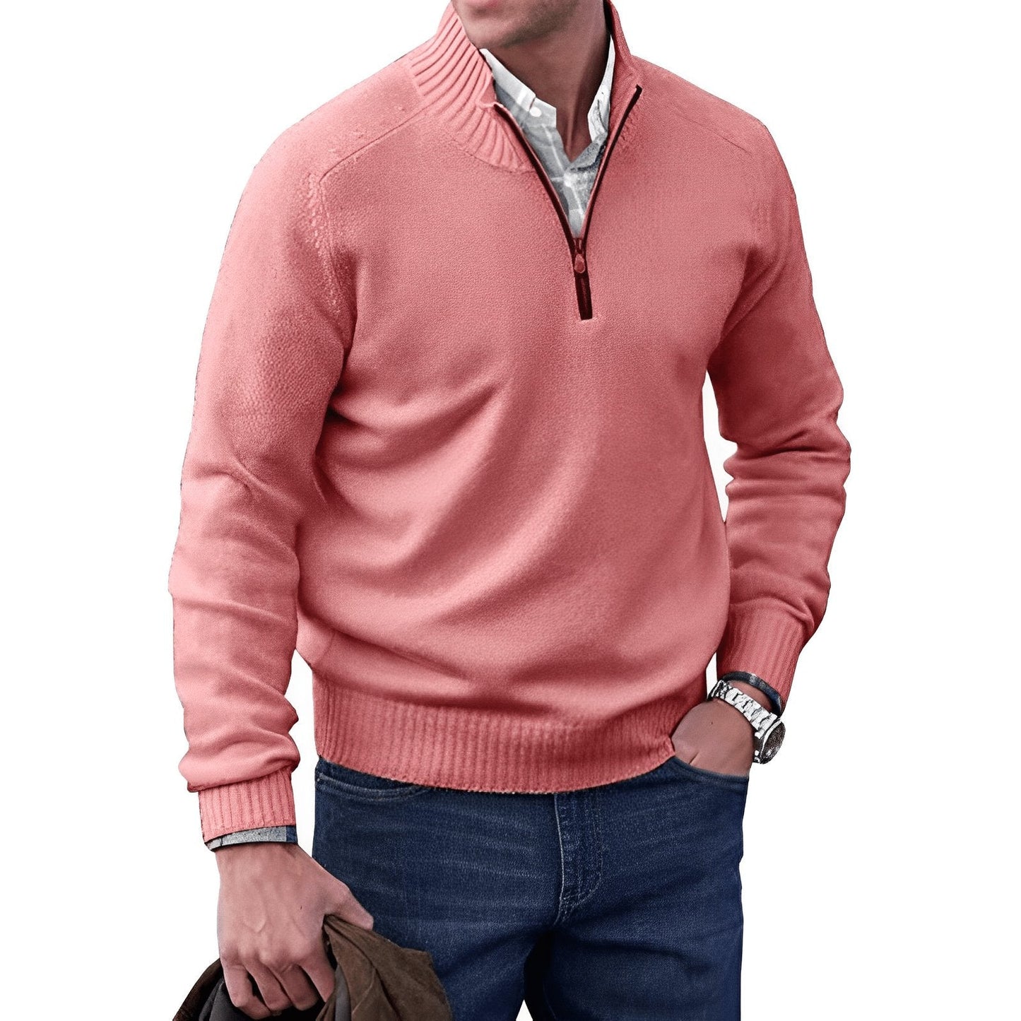 Sebastian | Refined And Versatile Quarter-Zip Knit Sweater 4