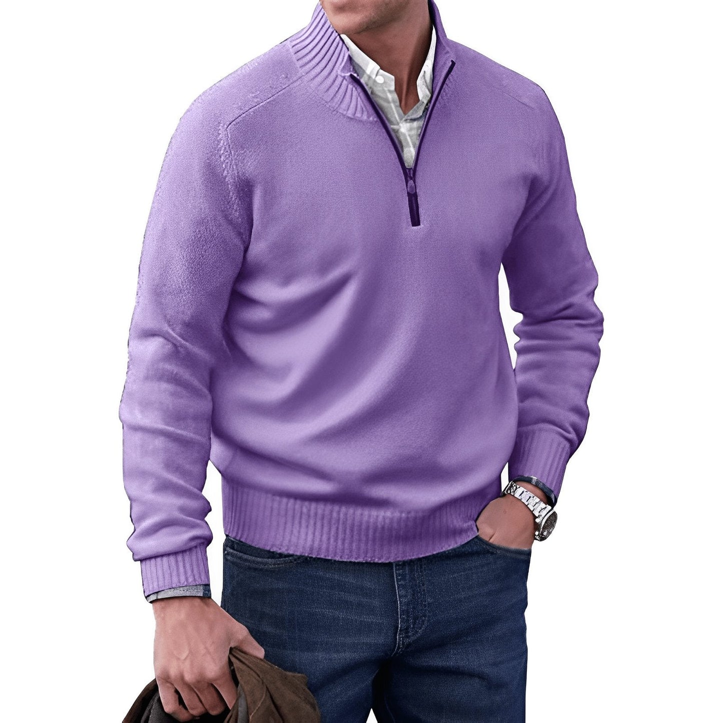 Sebastian | Refined And Versatile Quarter-Zip Knit Sweater 5