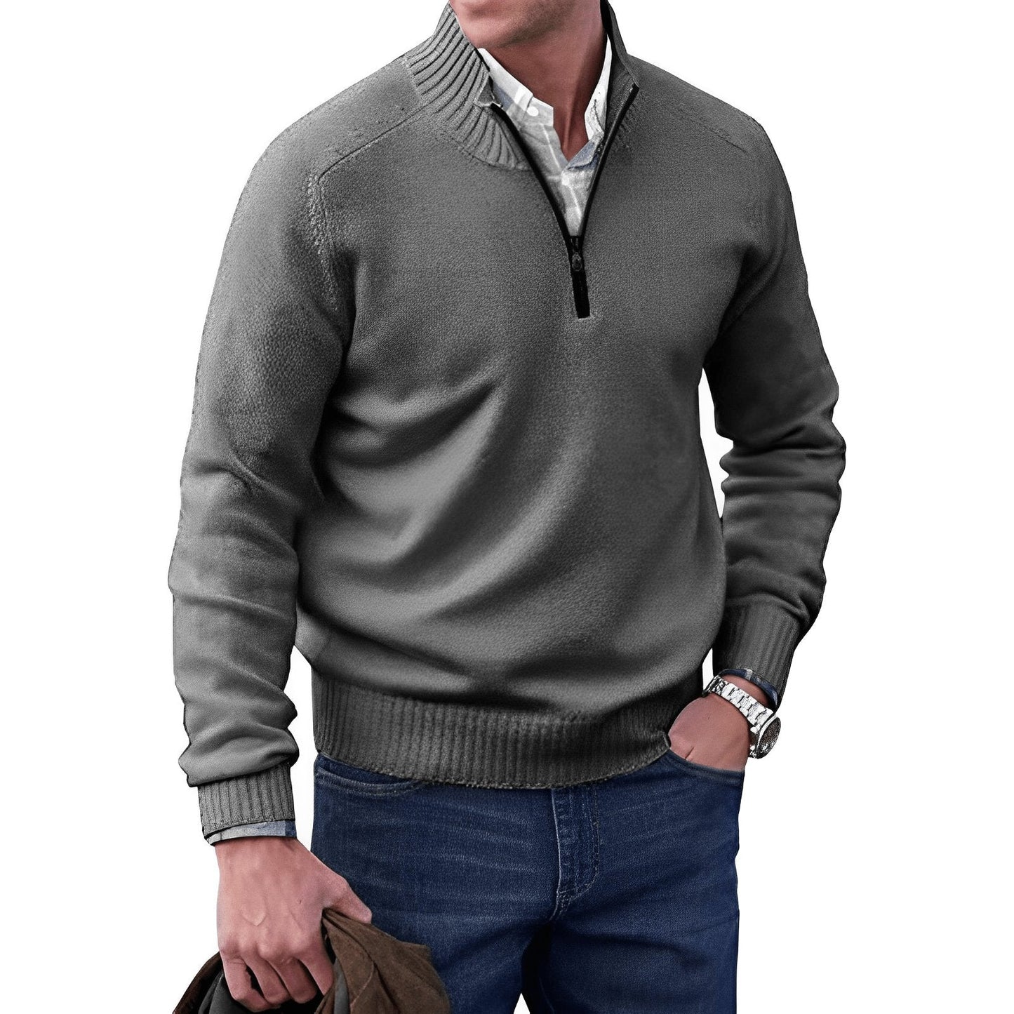 Sebastian | Refined And Versatile Quarter-Zip Knit Sweater 6