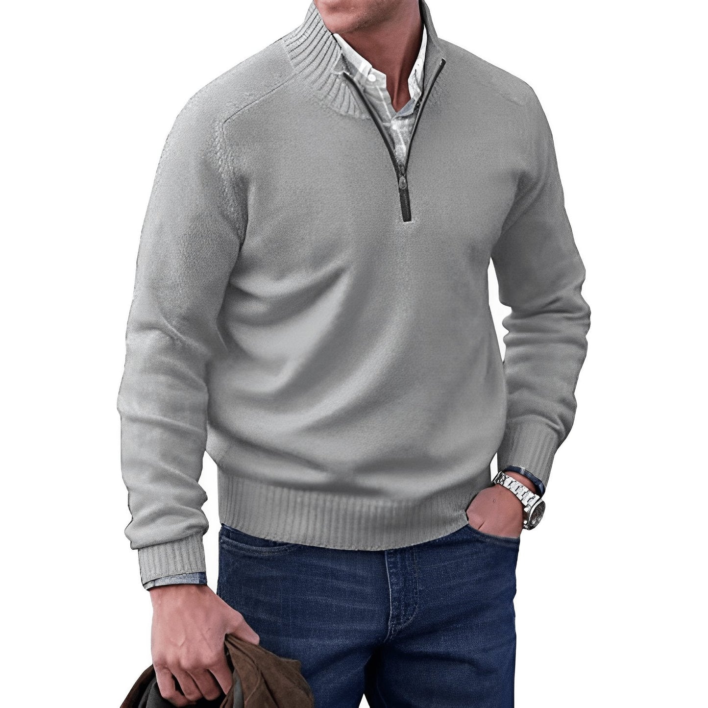 Sebastian | Refined And Versatile Quarter-Zip Knit Sweater 7