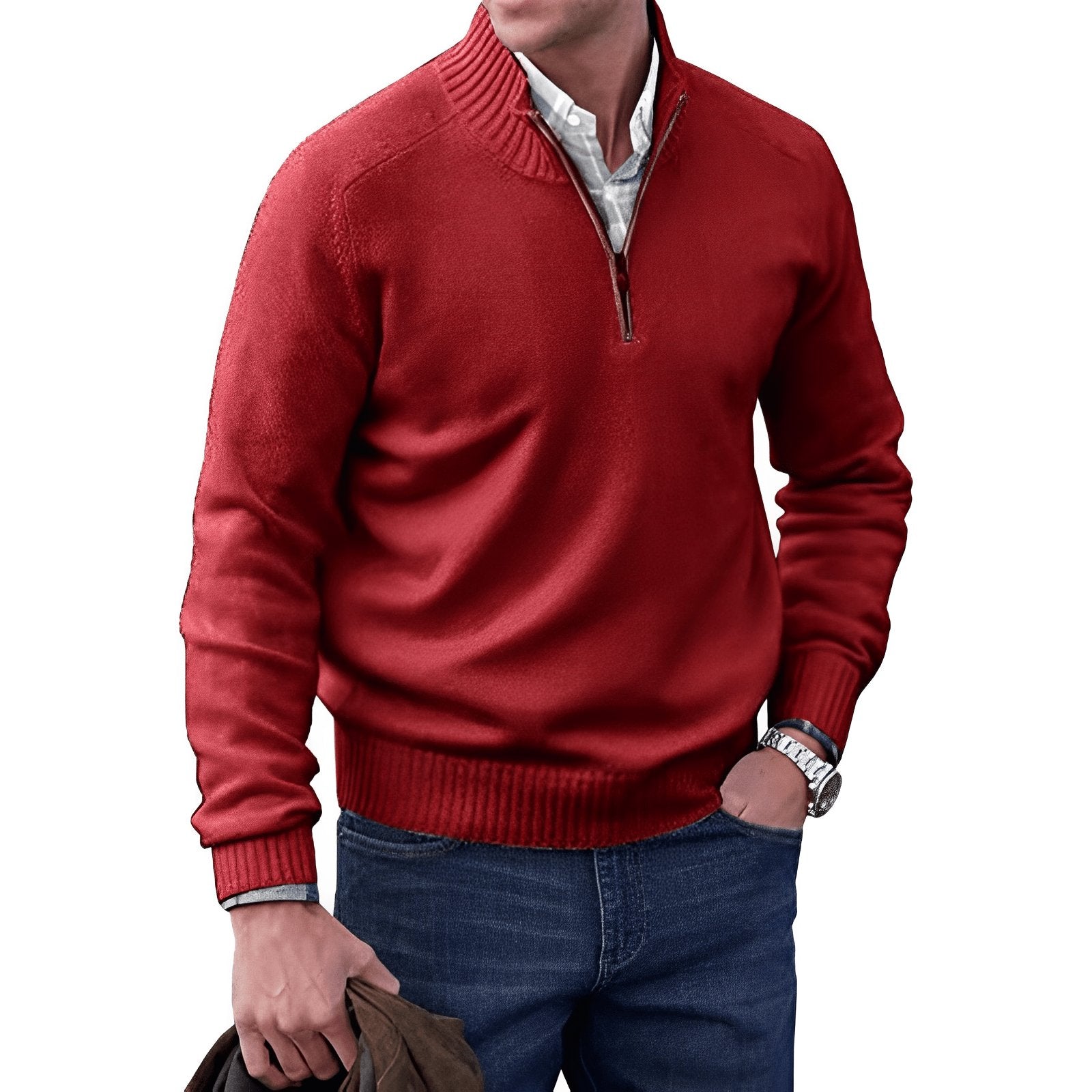 Sebastian | Refined And Versatile Quarter-Zip Knit Sweater 8