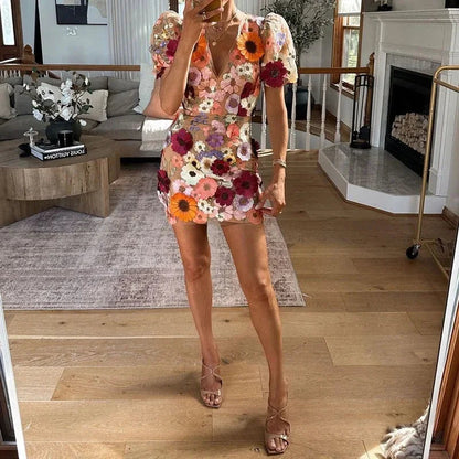 Shea - Sheer Floral Mini Dress 5