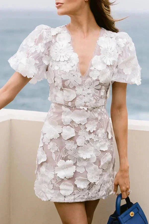 Shea - Sheer Floral Mini Dress 6