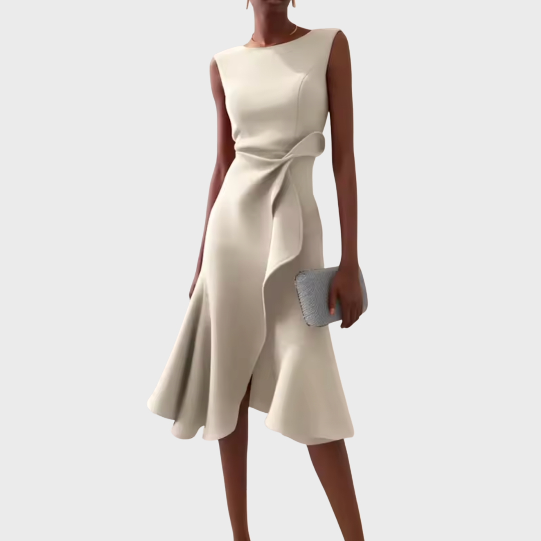 Sheila™ | Draped Asymmetric Midi Dress 10