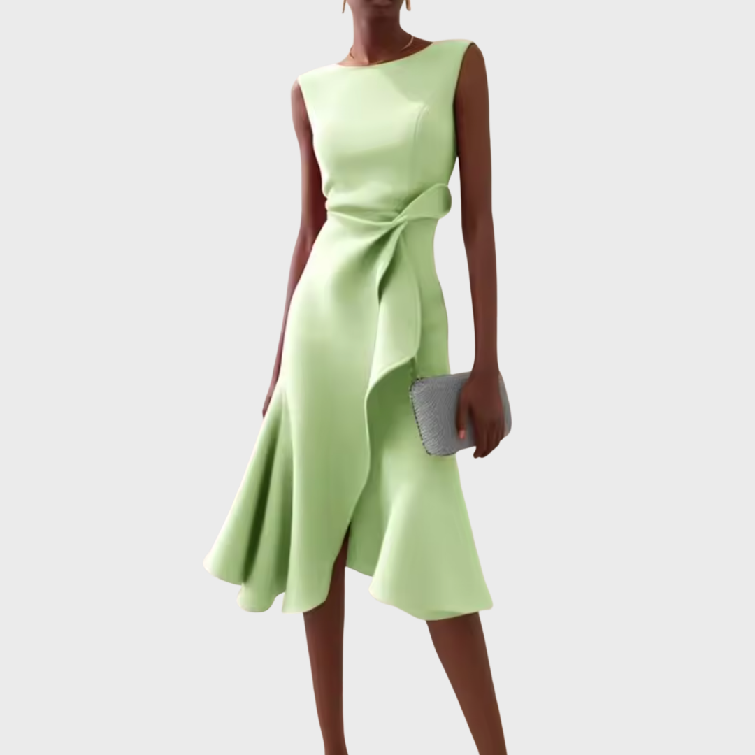 Sheila™ | Draped Asymmetric Midi Dress 7