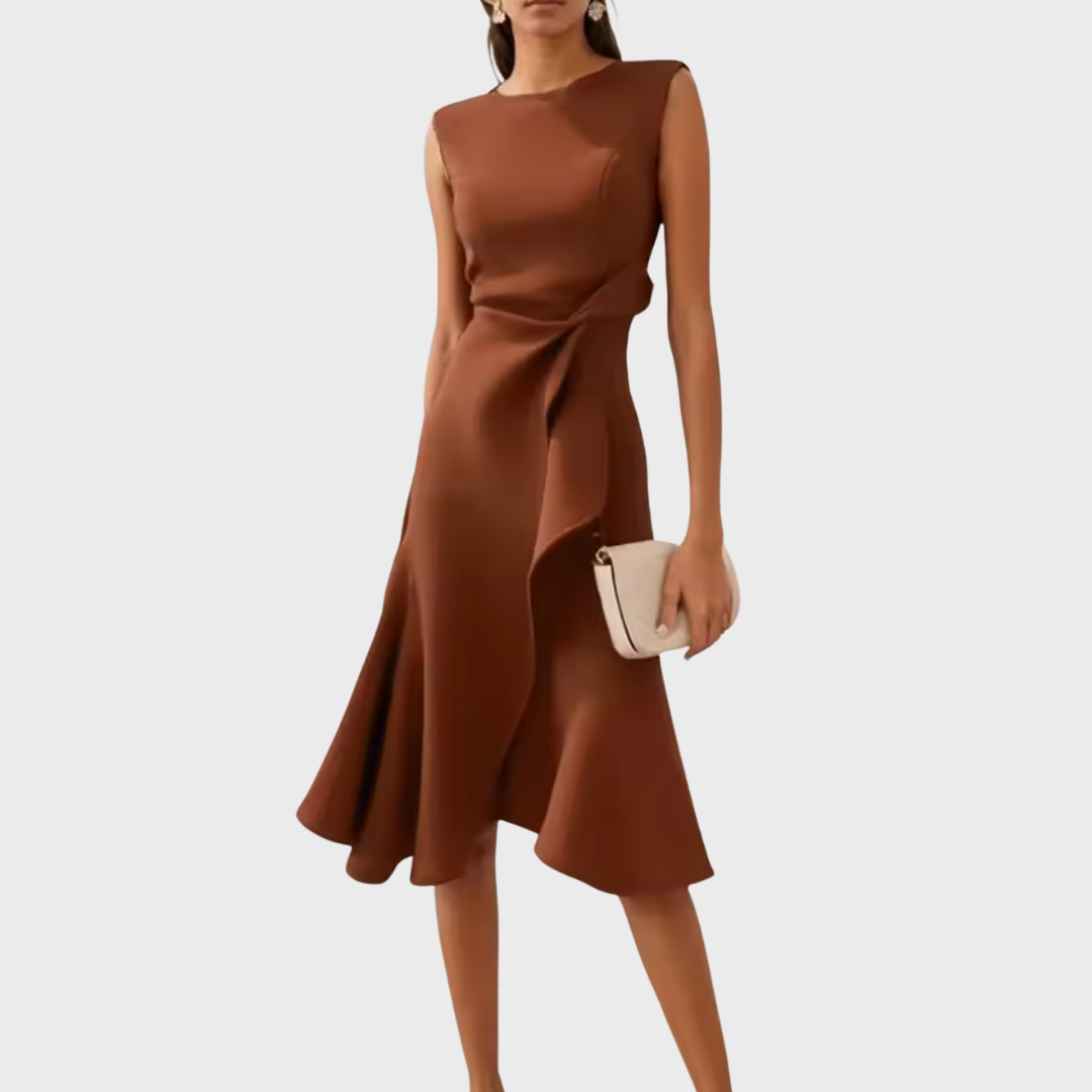 Sheila™ | Draped Asymmetric Midi Dress 8
