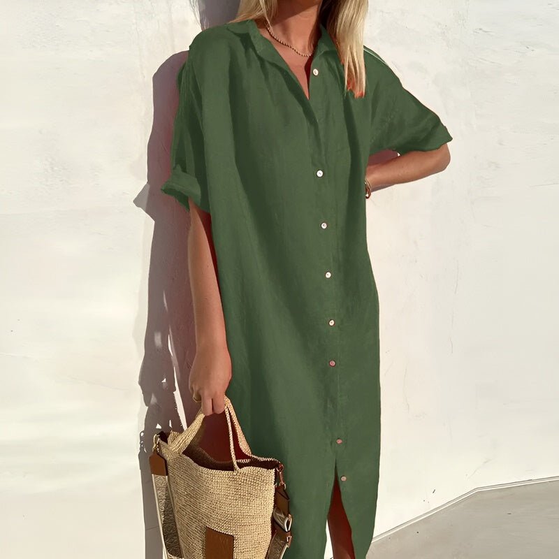 Solénaire - Breathable Cotton Summer Shirt Dress 0