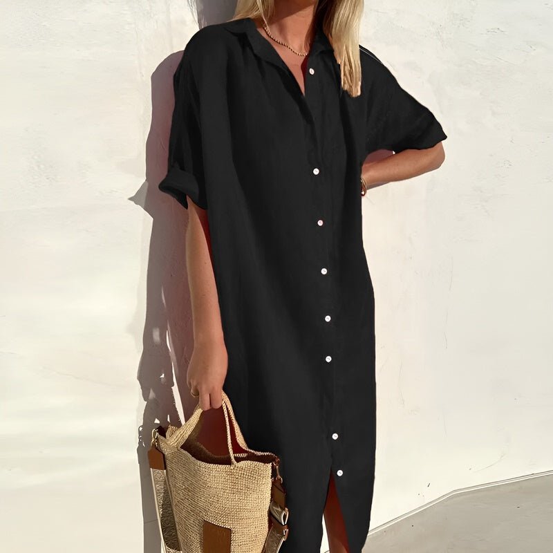 Solénaire - Breathable Cotton Summer Shirt Dress 2