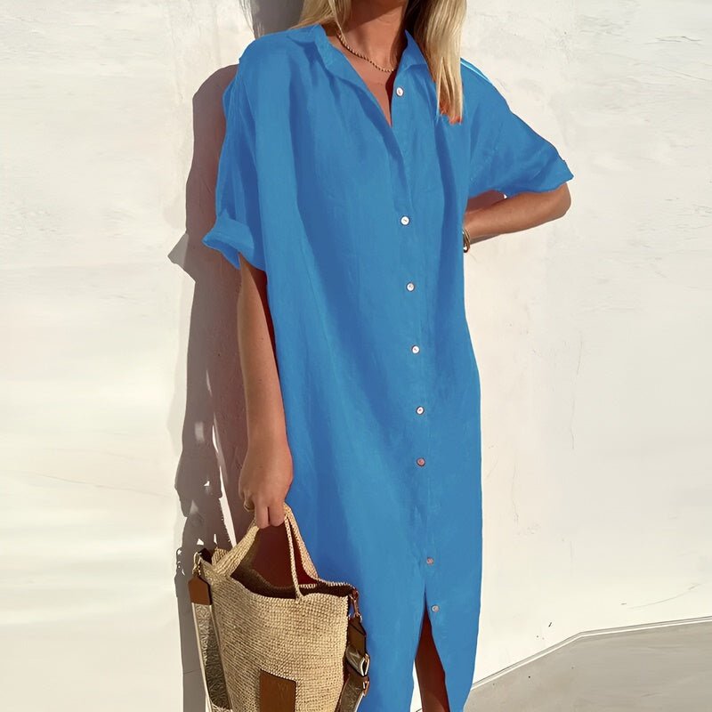 Solénaire - Breathable Cotton Summer Shirt Dress 3