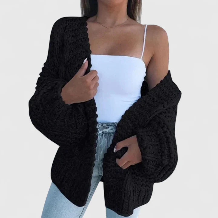 Solène | Chunky Knit Open Cardigan 0